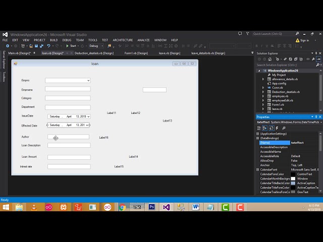Payroll system step by step using Vb.net and Sql Server Part 8