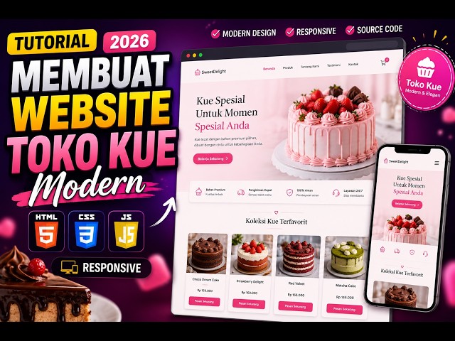 How to Build a Modern Bakery Website Tutorial 2026 HTML CSS JavaScript Responsive