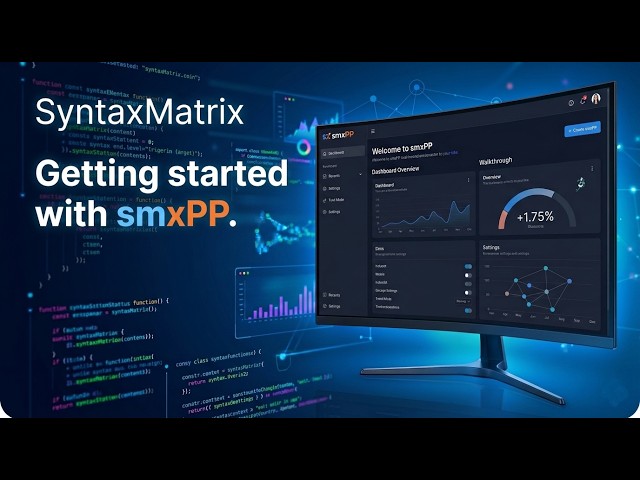 SyntaxMatrix Quickstart: Install, Configure, Generate a Page (smxPP #1)