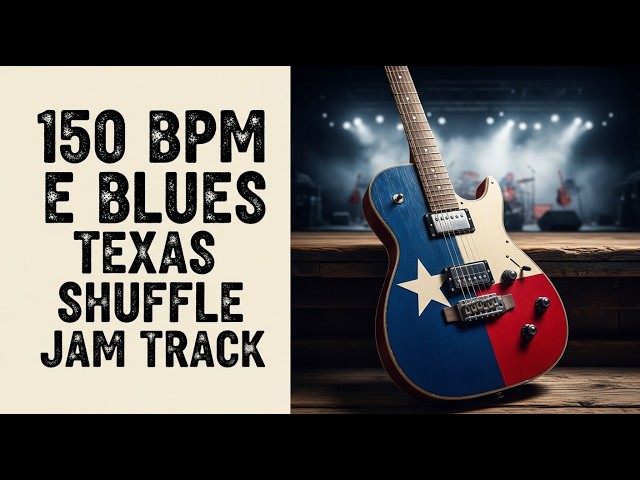 Texas Shuffle Blues Backing Track E Major 150 BPM - SRV Style Jam Track