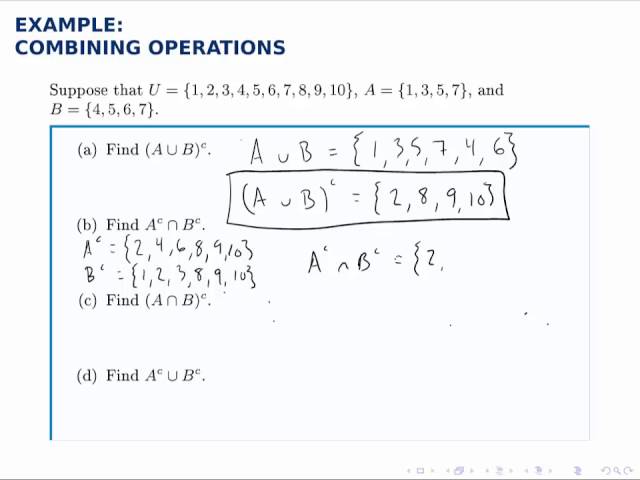 Set Theory Example: Combining Operations