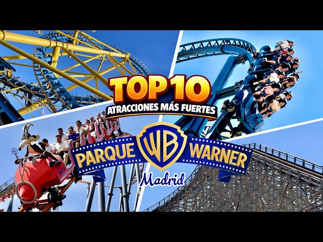 [4K] TOP 10 ATRACCIONES FUERTES PARQUE WARNER MADRID