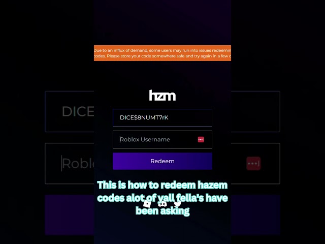 This is how to redeem hazem codes