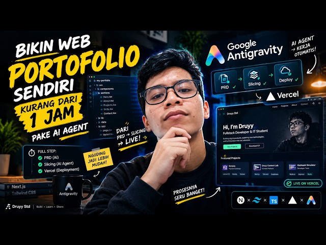 BIKIN WEB PORTOFOLIO Sendiri Kurang Dari 1 Jam Pake AI Agent (Full Step: PRD, Slicing, Vercel)