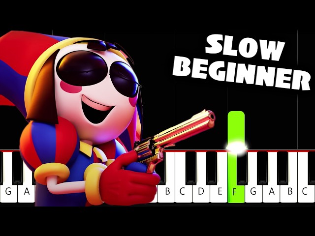 Daisy Bell Song (The Amazing Digital Circus) - SLOW BEGINNER Piano Tutorial