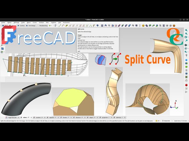 Quand et comment utiliser Split curve dans FreeCAD 1.1.0 ?