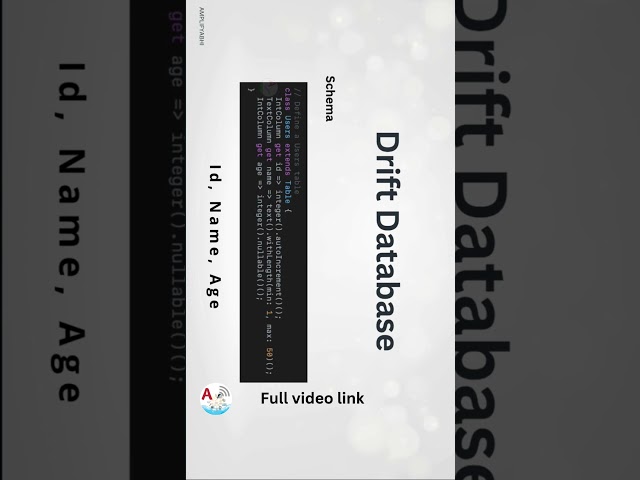 Drift schema ? How to create a table | flutter app #databasemanagement #flutter