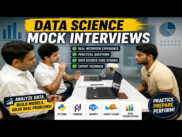 Data Science Mock Interview for Freshers 2026 | Full Session with Answers.