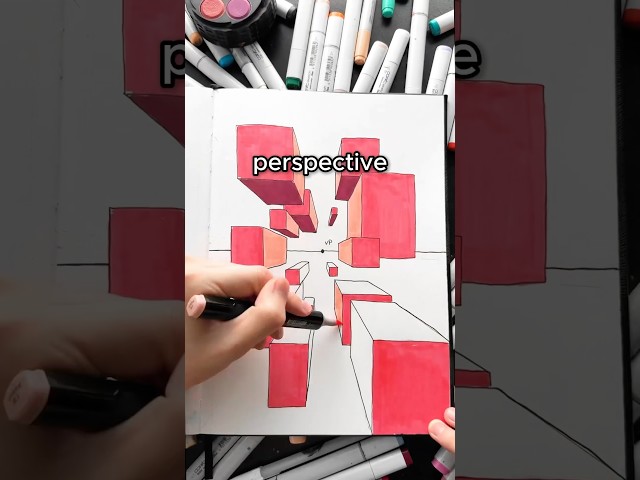 How to Draw in PERSPECTIVE!! 👀✍️ #arttutorial
