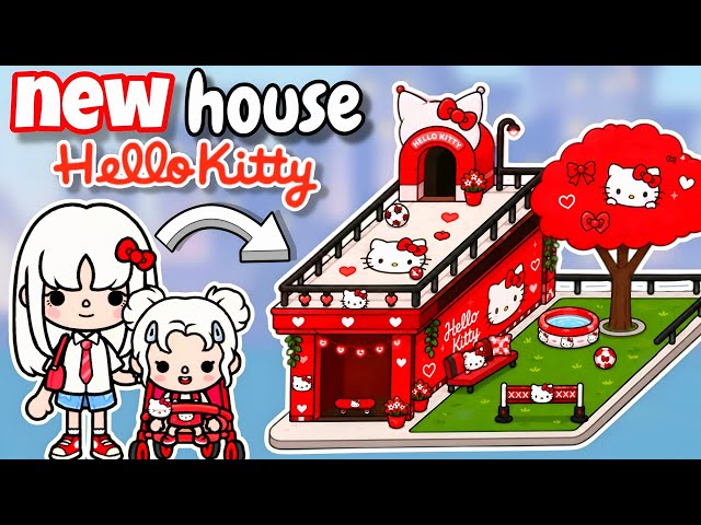 NEW UPDATE! 😱 Hello Kitty FREE House Design 🎀🏡 | ALL FREE Items 📦 | Toca Boca World