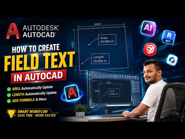 How to Create Field Text in AutoCAD | Automatically Update Area, Dimensions & More! #visionbyibrahim
