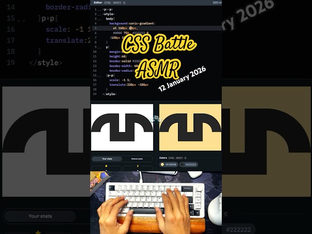 CSS Battle | Solving Another Simple CSS Shape Today ✨ | Jan 12, 2026 #cssbattle #codingasmr #shorts