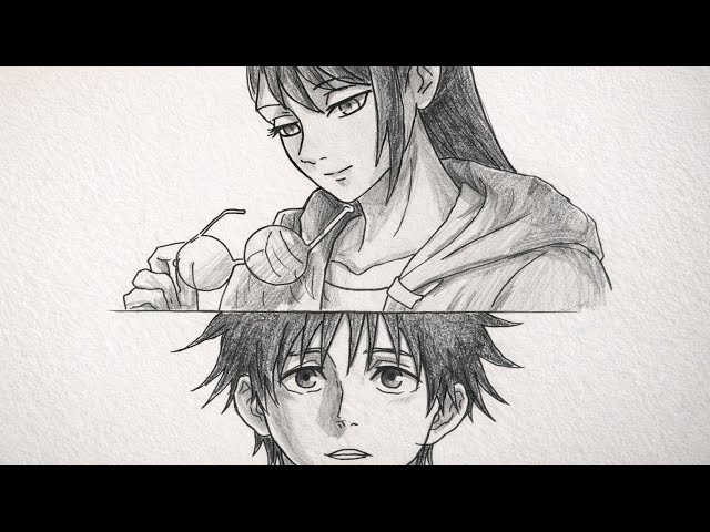 How to draw Maki Zenin and Yuta Okkotsu step by step | Drawing Anime tutorial for beginners