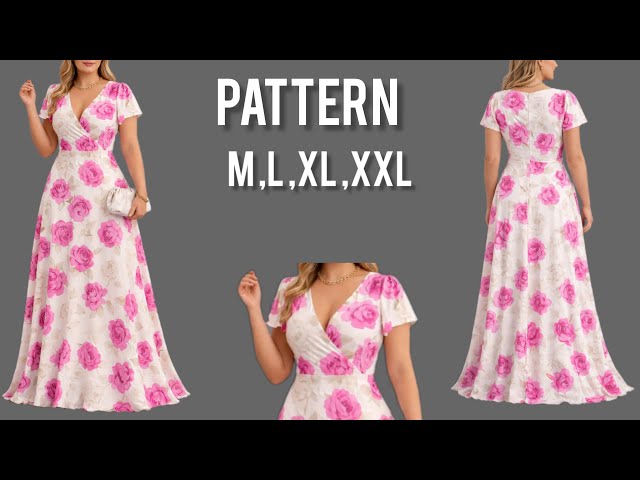 Pattern making for a women’s formal dress ✂️simple and easy, perfect for beginners✅️