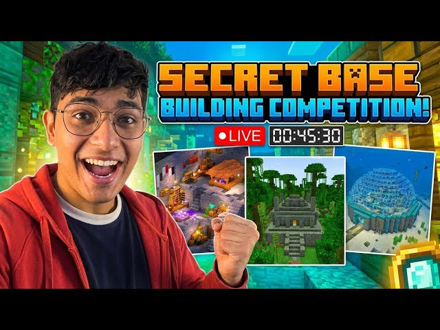 Ultimate Secret Base Building Challenge! Minecraft Public SMP live!