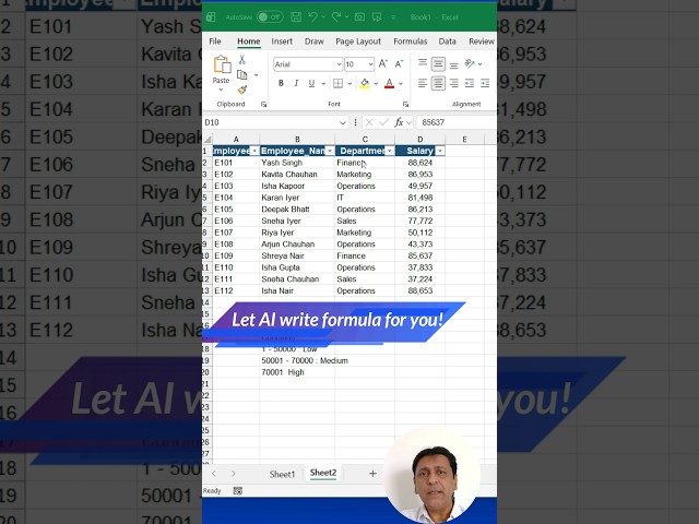 Let AI write the formula for you! #ExcelTips #AIforExcel #ExcelTricks #DataAnalytics #LearnExcel