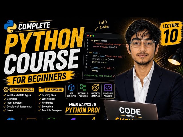🐍 COMPLETE PYTHON COURSE 2026 | LECTURE 10: Basic OOP & Complete Course Revision 🎓 | CDP PROJECT  