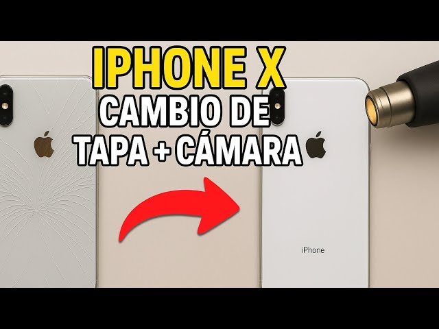 iPhone X reparación completa: Tapa + Protección de Cámara