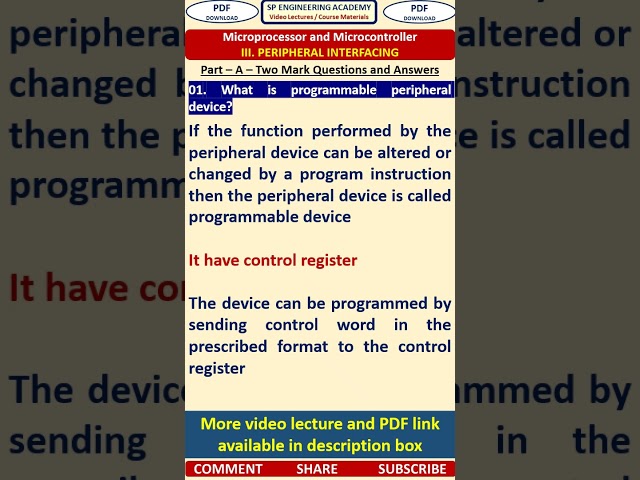 01MP3   Microprocessor and Microcontroller   What is programmable peripheral device