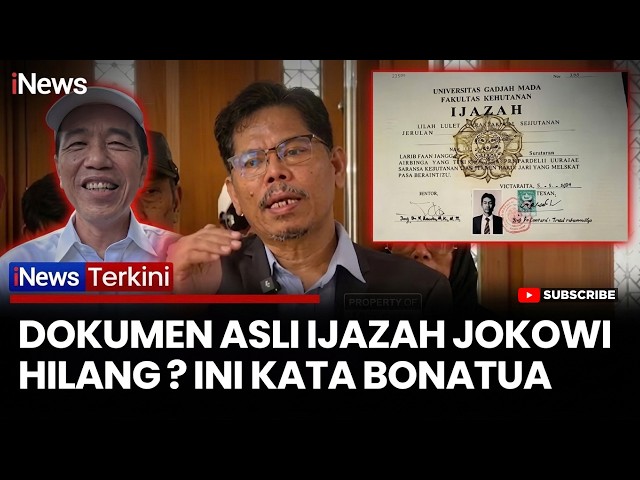 Dokumen Asli Ijazah Jokowi Hilang? Bonatua Desak KPU Solo Beri Penjelasan | iNews Terkini