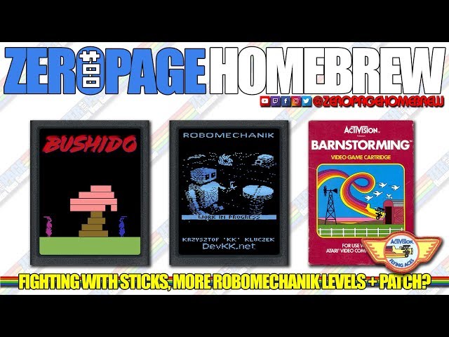 Bushido, RoboMechanik (WIP), Barnstorming (Patch Challenge): Atari 2600 Homebrew