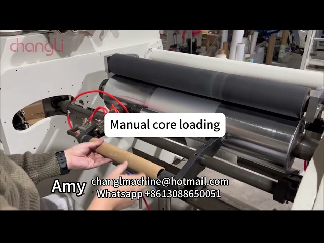 Semi Automatic Mini Double Shafts Aluminum Foil Rewinding Machine Rewinder