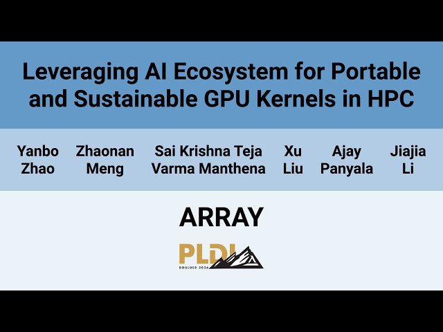 [ARRAY'26] Leveraging AI Ecosystem for Portable and Sustainable GPU Kernels in HPC