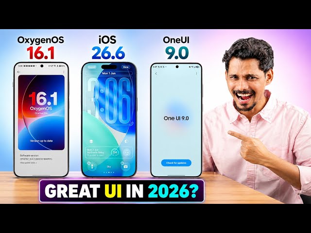 OxygenOS 16.1 vs OneUI 9.0 vs iOS 26.6 - 2026's Greatest UI?