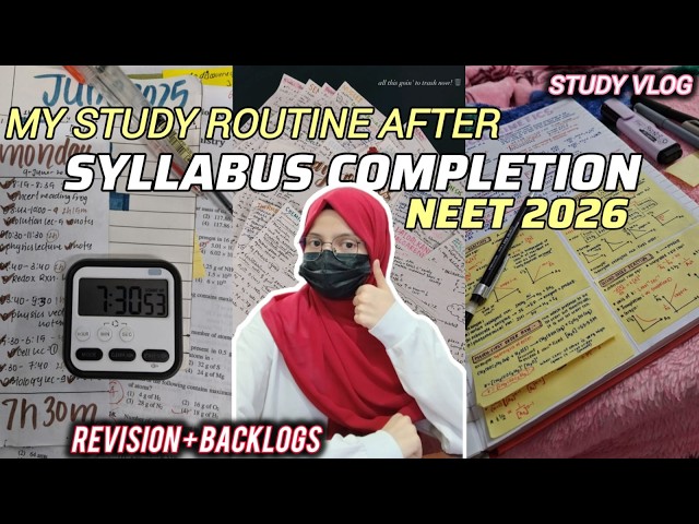 *SYLLABUS COMPLETED*Now My Real Routine Begins📚NEET 2026 Study Vlog📝#neet2026 #trending #study #fypシ