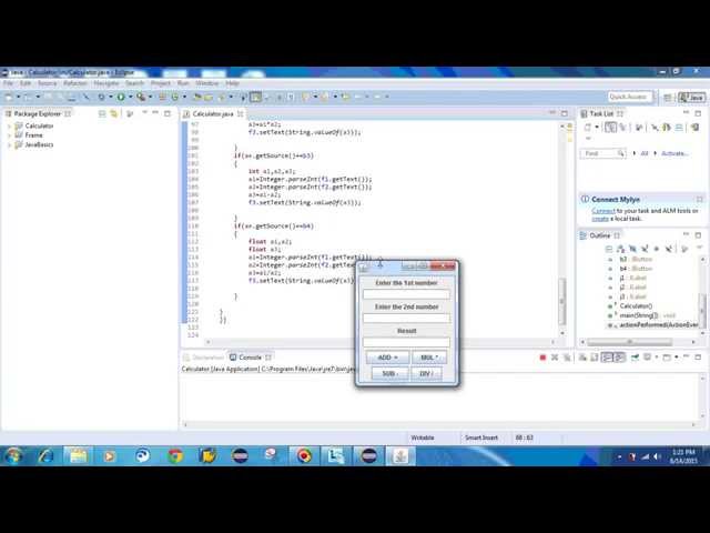 simple calculator in java eclipse