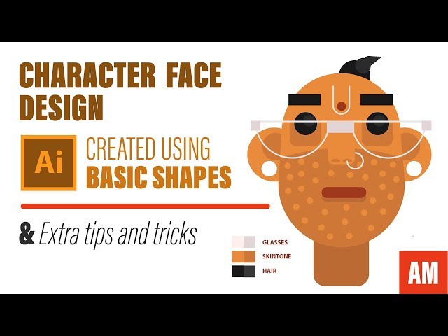 Character Design - Illustrator Tutorial | Beginner Level with Basic Shapes