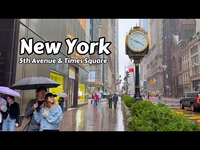 Walking Fifth Avenue And Times Square New York - Manhattan Walk