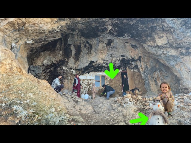 Rebuilding a Mountain Cave Into a Warm Safe Home for a Pregnant Woman
