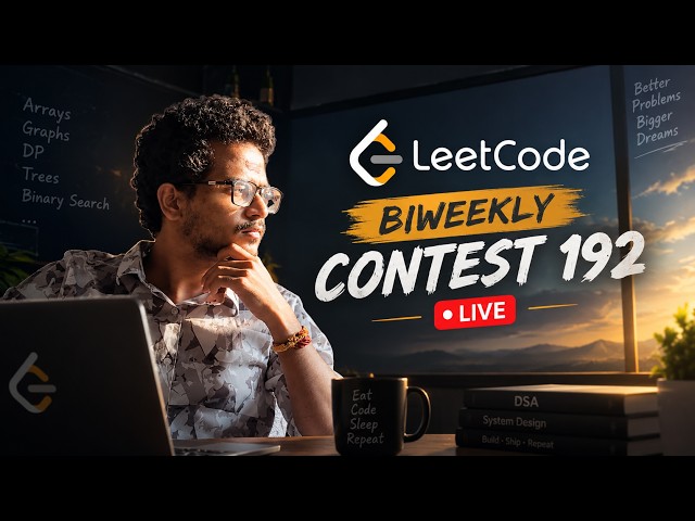 LeetCode Biweekly Contest 192 🔴 LIVE | Can I Solve All 4? | CODEFATHER