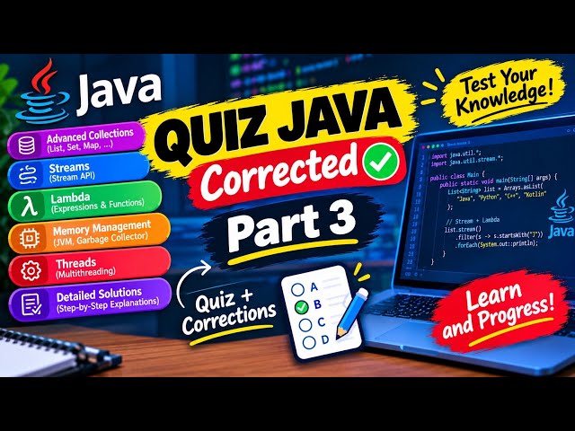 🔥 Java Quiz — 50 Questions with Answers | Streams, Lambda, Threads & Advanced Collections | Part 3