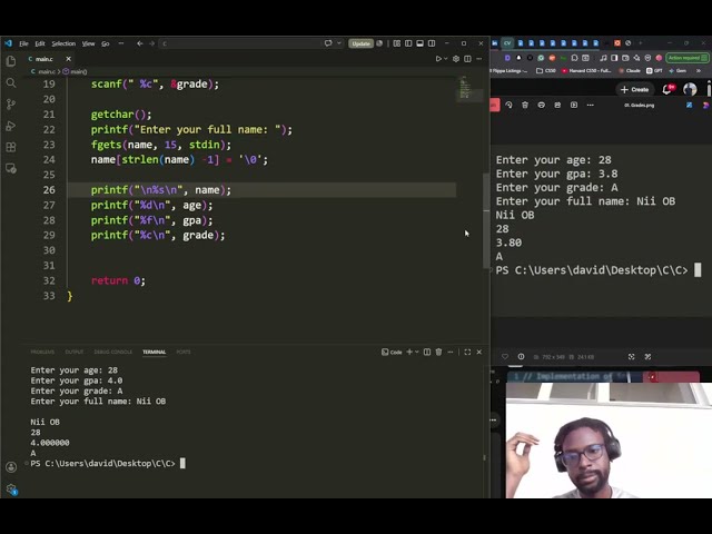 01.  Grades Program | C Programming Practice | User Input & Strings