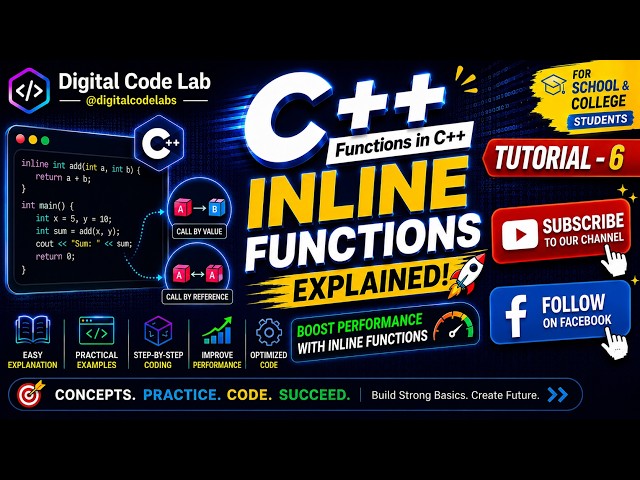 🔥 C++ Inline Functions Explained | Boost Performance with Inline Functions | C++ Tutorial #6