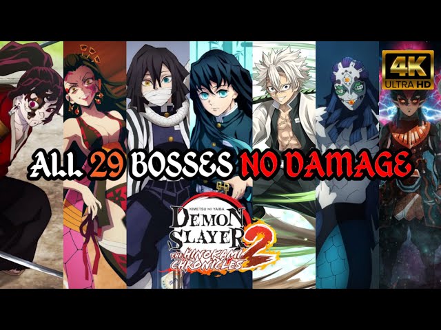 Demon Slayer: Hinokami Chronicles 2 - All 29 Bosses (No Damage/S Rank) + Endings [4K]