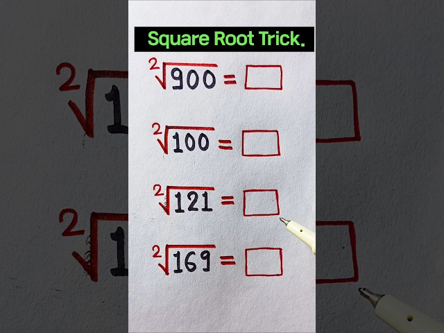 Square Root Shortcut Tricks 🔥 #viralshorts #shorttrick #shorts #viral #trendingshorts #viralshort