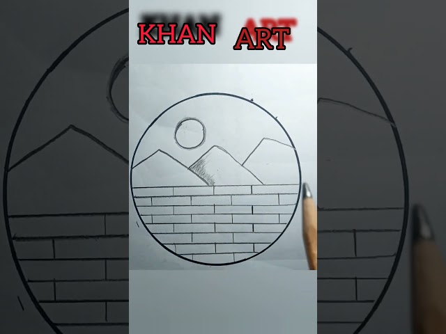 Easy Scenery Circle  drawing / Easy drawing ideas for beginners/ Cute drawing