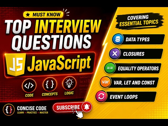 🔥 Top JavaScript Interview Questions & Answers | Coding Interview Preparation