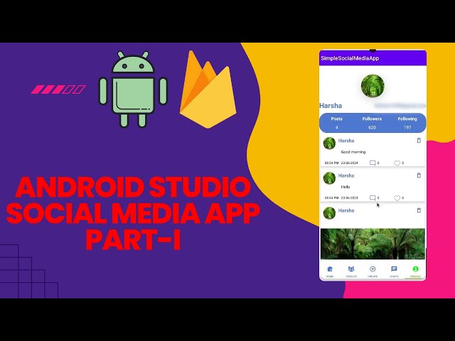 Social Media App, part-1 - Android Studio | JAVA