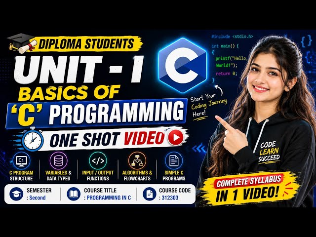 Diploma basic of Cprogramming unit1 one shot #revision#unit#coding #diploma#msbtediploma #msbteexam 