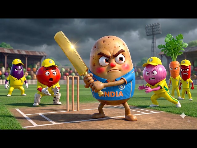 🥔 Poor Potato Shakes Up the Cricket World! 😱🏏 | Potato Cricket Story | Hindi Cartoon