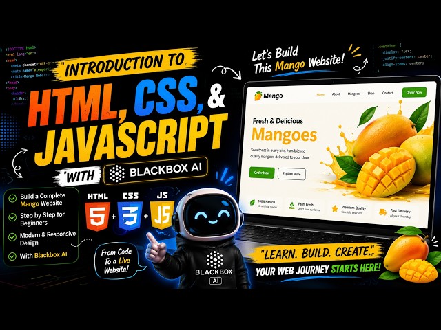 Build a Mango Website with HTML, CSS & JavaScript using Blackbox AI | Beginner Tutorial