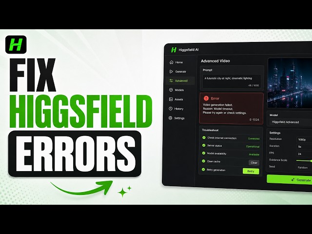 How to Fix Advanced Higgsfield Al Video Errors (Step by Step)
