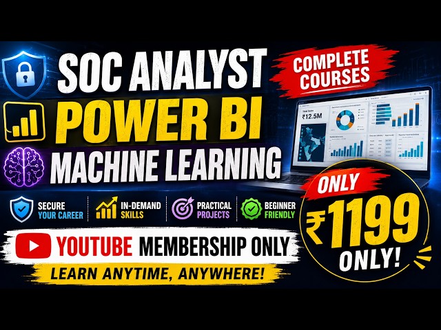SOC Analyst,Machine Learning, Power BI Training in Malayalam for Just 1199 INR Only