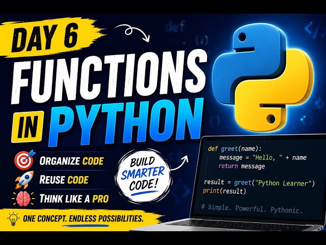 Python Day 7: Functions in Python Explained Simply | Beginner Python Course