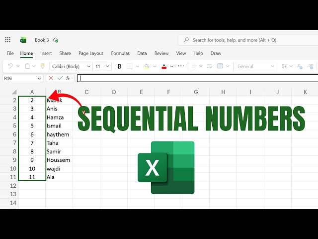 How to Create Sequential Numbers in Excel (Auto Numbering)