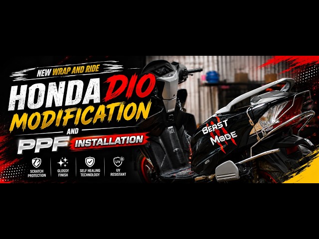 Honda Dio Modification | Premium PPF Installation | Beast Mode Look  ||  honda || || modification ||